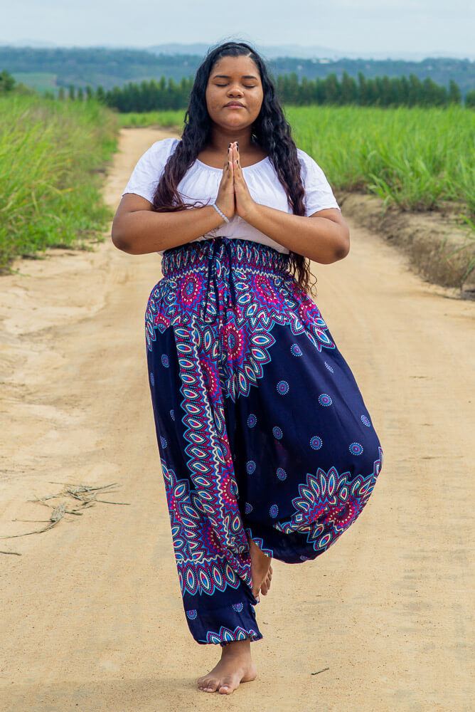 Calça Lótus Azul Plus Size