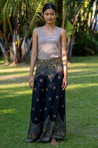 Calça Pantalona Estrela Preta
