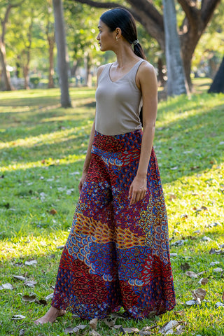 Calça Pantalona Folha Bordô