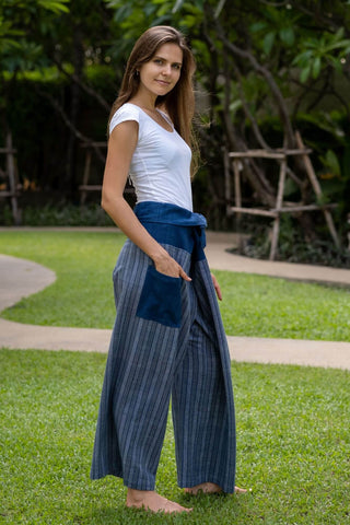 Calça Pescador Premium Índigo Listrada