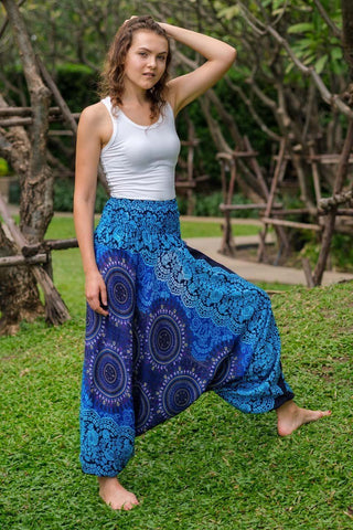 Calça Flor Azul Turquesa_