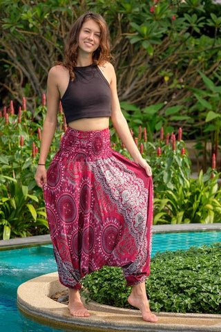 Calça Flor Vermelha_Calça Thai