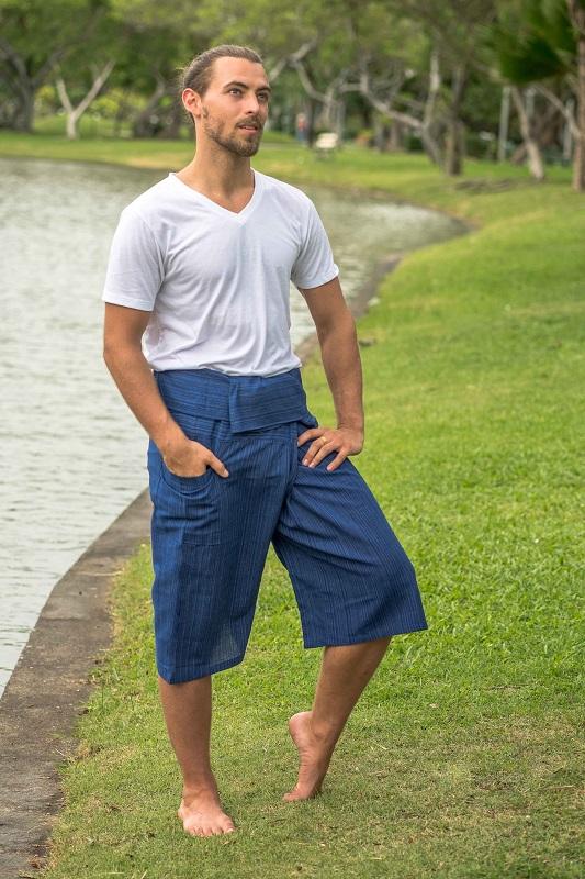 Cal a envelope azul masculina de amarrar em 100 algod o
