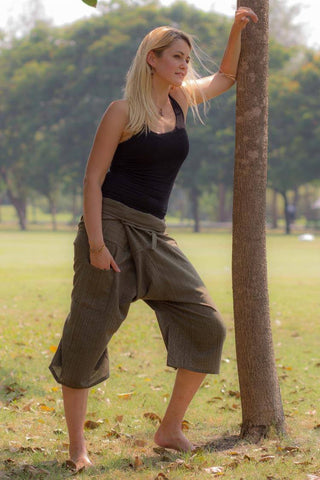 Calça Pescador 3/4 Verde Oliva_