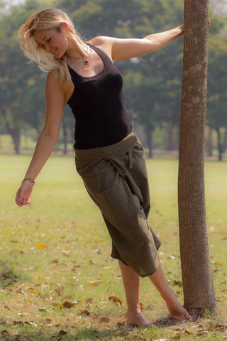 Calça Pescador 3/4 Verde Oliva_